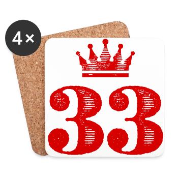 33 Number Krone - Coasters (set of 4) - white - Front