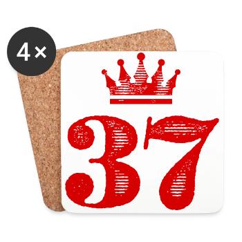 37 Number Krone - Coasters (set of 4) - white - Front