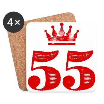 55 Number crown - Coasters (set of 4) - white - Front