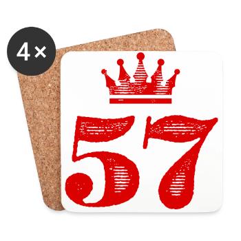 57 Couronne numérique - Dessous de verre (lot de 4) - blanc - Devant
