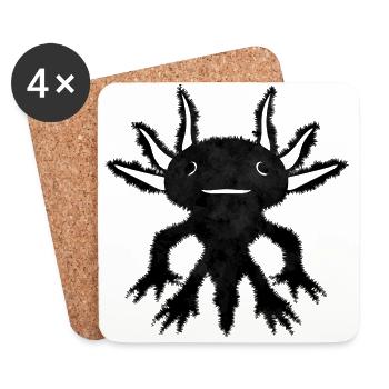 Finnish Goth Aesthetic Gothic Axolotl Goth - Coasters (set of 4) - white - Front