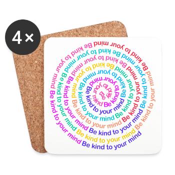 Be kind to your mind - Untersetzer (4er-Set) - Weiß - Vorne