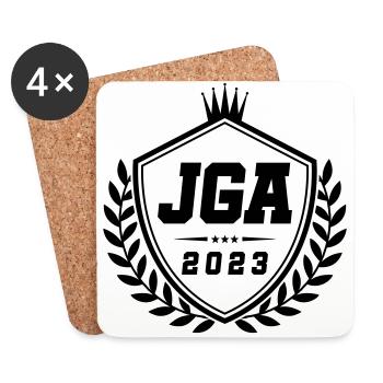 Jga 2023 Armoiries de l’enterrement de vie de garçon - Dessous de verre (lot de 4) - blanc - Devant