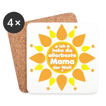 Ich habe die allerbeste Mama der Welt - Untersetzer (4er-Set) - Weiß - Vorne