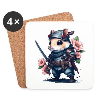 The ninja hamster – incredible and unforgettable - Coasters (set of 4) - white - Front