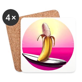 Surf Banana Sunset - Dessous de verre (lot de 4) - blanc - Devant
