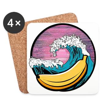 Surf Banana Sunset - Dessous de verre (lot de 4) - blanc - Devant