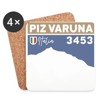 Piz Varuna Ski de randonnée Station de ski de randonnée Itinéraire normal - Dessous de verre (lot de 4) - blanc - Devant