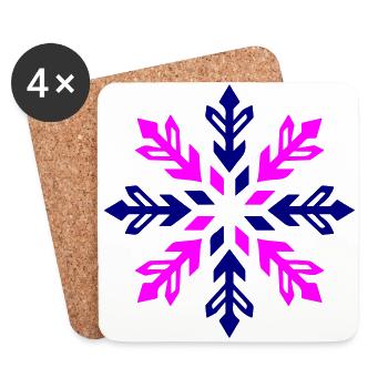 Schneeflocke Icon Winter - Untersetzer (4er-Set) - Weiß - Vorne