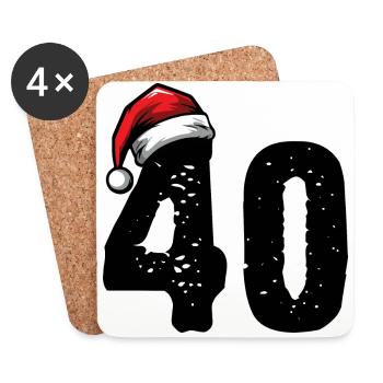 40 numéros de Noël - Dessous de verre (lot de 4) - blanc - Devant