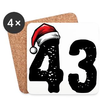 43 Numéro Noël - Dessous de verre (lot de 4) - blanc - Devant