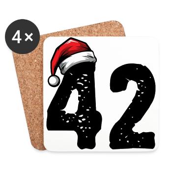 42 Numéro Noël - Dessous de verre (lot de 4) - blanc - Devant