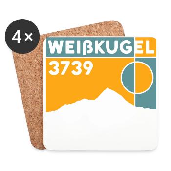 Weißkugel Weisskugel Berg Hochtour Schwierigkeit - Untersetzer (4er-Set) - Weiß - Vorne