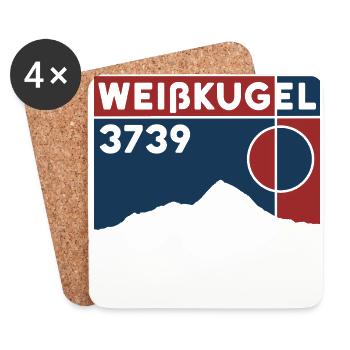 Weisskugel Weisskugel Montagne Tyrol du Sud Tour alpin - Dessous de verre (lot de 4) - blanc - Devant