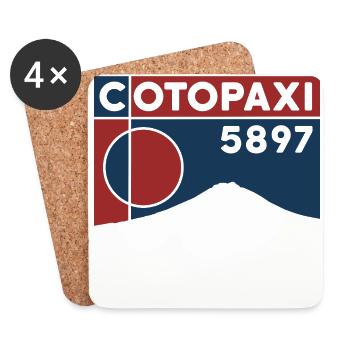 Cotopaxi Höhe Besteigung Gipfel Andenken Geschenk - Untersetzer (4er-Set) - Weiß - Vorne