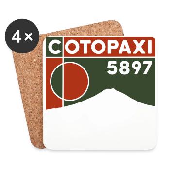 Cotopaxi Finisher Randonnée sur le volcan Équateur Souvenir - Dessous de verre (lot de 4) - blanc - Devant