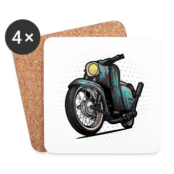 Schwalbe Tuning (türkis / Rost) // Illustration - Untersetzer (4er-Set) - Weiß - Vorne