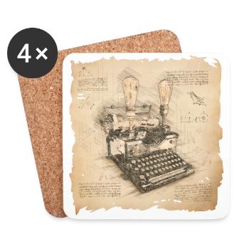 Vintage Art for Authors & Writers - Coasters (set of 4) - white - Front