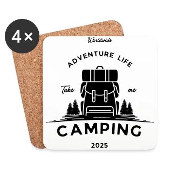 Adventure Life Camping - 2025 - Dessous de verre (lot de 4) - blanc - Devant