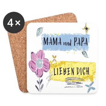 Mom and Dad love you - Coasters (set of 4) - white - Front