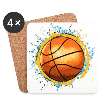 Basketball Design 01 - Dessous de verre (lot de 4) - blanc - Devant