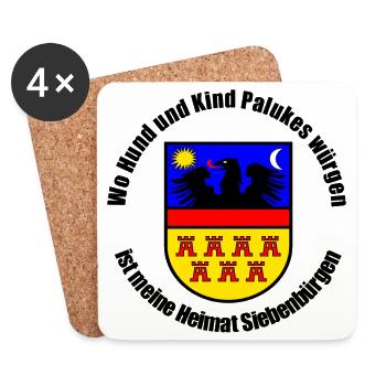 Wo Hund und Kind Palukes würgen... - Untersetzer (4er-Set) - Weiß - Vorne