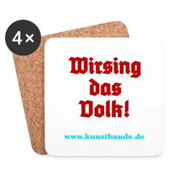 Wirsing das Volk - Untersetzer (4er-Set) - Weiß - Vorne