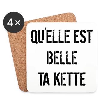 Ta kette - Dessous de verre (lot de 4) - blanc - Devant