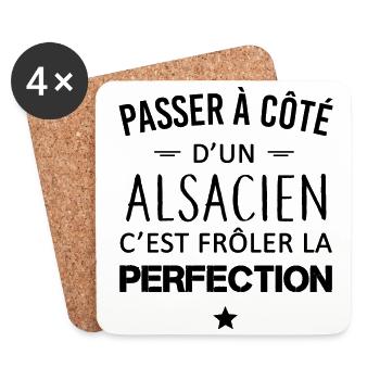 Perfection / Alsacien - Dessous de verre (lot de 4) - blanc - Devant