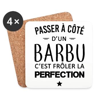 perfection-barbu - Dessous de verre (lot de 4) - blanc - Devant