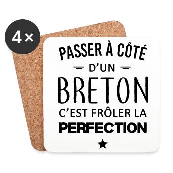 Perfection / Breton - Dessous de verre (lot de 4) - blanc - Devant