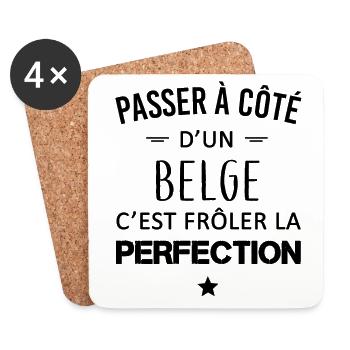 Perfection / Belge - Dessous de verre (lot de 4) - blanc - Devant
