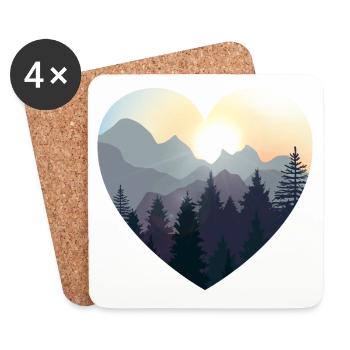 Liebe die Natur. Berge, Wald, Camping Geschenk - Untersetzer (4er-Set) - Weiß - Vorne