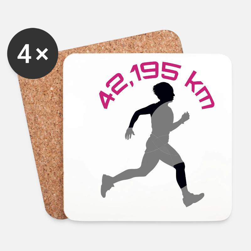 Marathon - Untersetzer (4er-Set) - Weiß