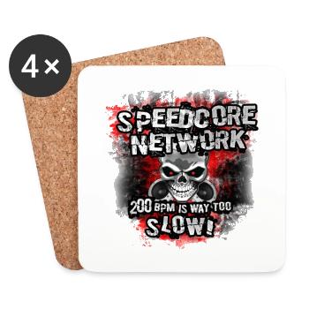 Speedcore Network Kleidung und Zubehör - Untersetzer (4er-Set) - Weiß - Vorne