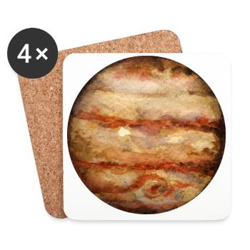 Jupiter - Dessous de verre (lot de 4) - blanc - Devant