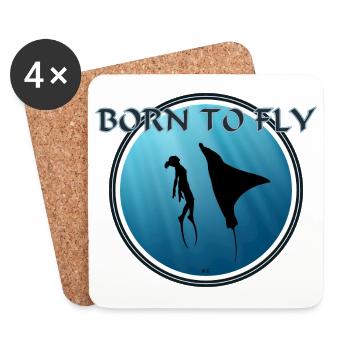 Born to Fly Maori Mantarochen - Untersetzer (4er-Set) - Weiß - Vorne