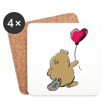 platypus - Coasters (set of 4) - white - Front