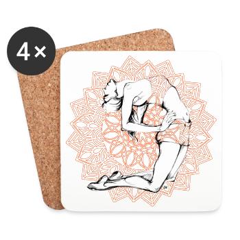My yoga red - Untersetzer (4er-Set) - Weiß - Vorne