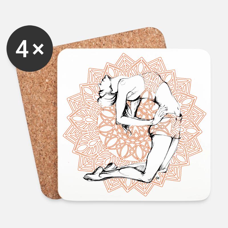 My yoga red - Untersetzer (4er-Set) - Weiß