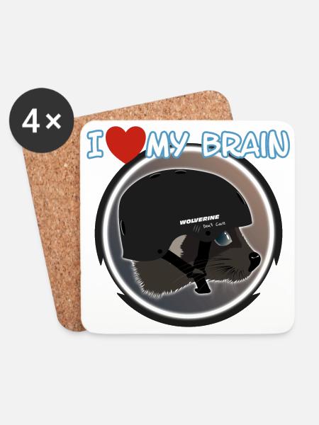 I love my brain Wolverine don't care - Untersetzer (4er-Set) - Weiß