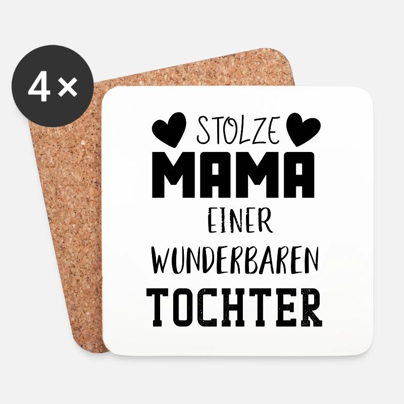 Stolze Mama einer wunderbaren Tochter - Untersetzer (4er-Set) - Weiß