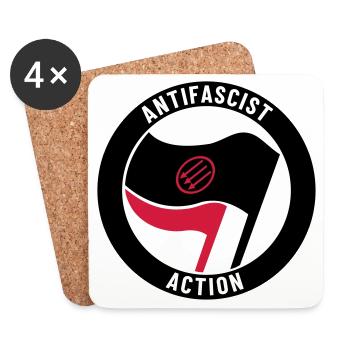 Antifascist Action – 3 Arrows - Untersetzer (4er-Set) - Weiß - Vorne
