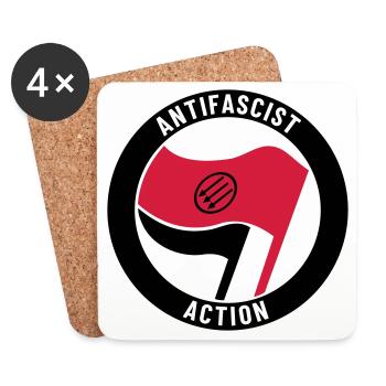 Antifascist Action – 3 Arrows - Untersetzer (4er-Set) - Weiß - Vorne