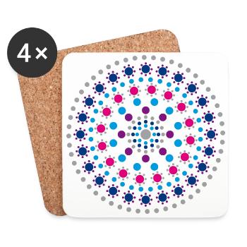 Mandala zen des fillles - Dessous de verre (lot de 4) - blanc - Devant