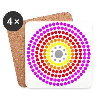 Zen Mandala des Mitgefühls - Untersetzer (4er-Set) - Weiß - Vorne