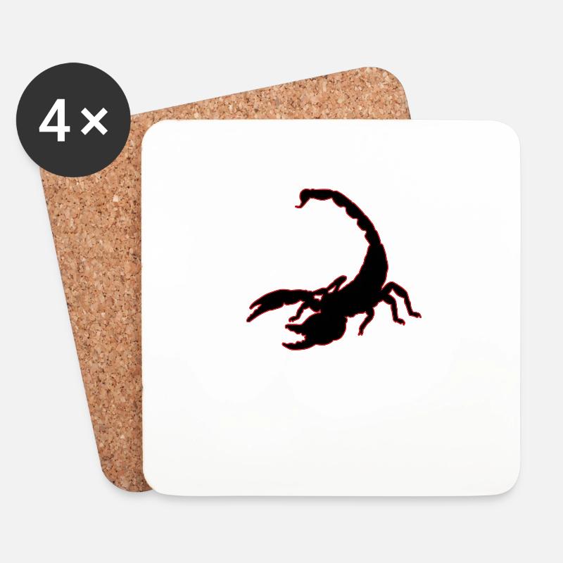 Skorpion - Untersetzer (4er-Set) - Weiß