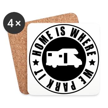 Home is where we park it ! - Dessous de verre (lot de 4) - blanc - Devant