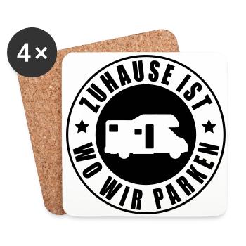 La maison est où nous nous garons - Dessous de verre (lot de 4) - blanc - Devant