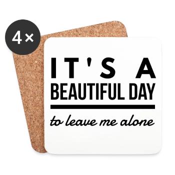 Funny saying Black humor Mean provocative - Coasters (set of 4) - white - Front
